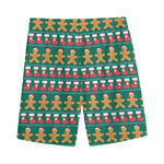 Christmas Gingerbread Man Pattern Print Men's Sports Shorts