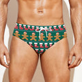 Christmas Gingerbread Man Pattern Print Men's Swim Briefs