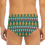 Christmas Gingerbread Man Pattern Print Men's Triangle Swim Briefs