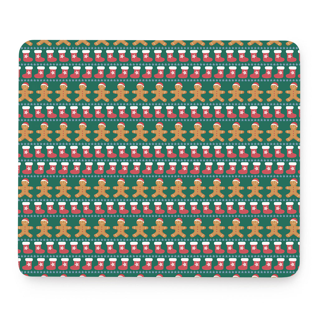 Christmas Gingerbread Man Pattern Print Mouse Pad