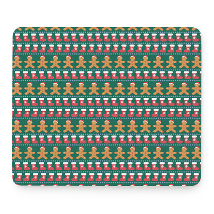 Christmas Gingerbread Man Pattern Print Mouse Pad