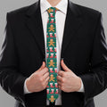 Christmas Gingerbread Man Pattern Print Necktie