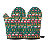 Christmas Gingerbread Man Pattern Print Oven Mitts