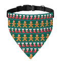 Christmas Gingerbread Man Pattern Print Over The Collar Dog Bandana