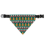 Christmas Gingerbread Man Pattern Print Over The Collar Dog Bandana