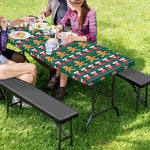 Christmas Gingerbread Man Pattern Print Picnic Table Cover