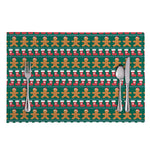Christmas Gingerbread Man Pattern Print Placemat