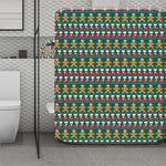 Christmas Gingerbread Man Pattern Print Polyester Shower Curtain