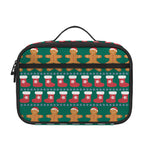 Christmas Gingerbread Man Pattern Print Portable Lunch Bag