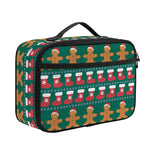 Christmas Gingerbread Man Pattern Print Portable Lunch Bag
