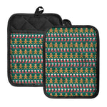 Christmas Gingerbread Man Pattern Print Pot Holders With Pocket