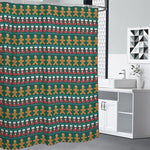 Christmas Gingerbread Man Pattern Print Premium Shower Curtain