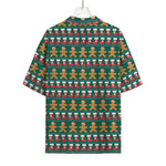 Christmas Gingerbread Man Pattern Print Rayon Hawaiian Shirt