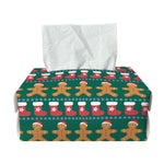 Christmas Gingerbread Man Pattern Print Rectangle Tissue Box Cover
