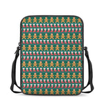Christmas Gingerbread Man Pattern Print Rectangular Crossbody Bag