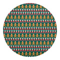 Christmas Gingerbread Man Pattern Print Round Blanket