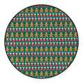 Christmas Gingerbread Man Pattern Print Round Floor Mat