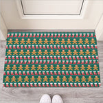 Christmas Gingerbread Man Pattern Print Rubber Doormat
