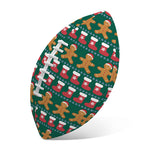 Christmas Gingerbread Man Pattern Print Rugby Ball