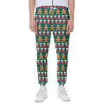 Christmas Gingerbread Man Pattern Print Scuba Joggers