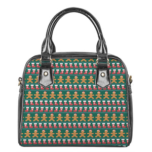 Christmas Gingerbread Man Pattern Print Shoulder Handbag