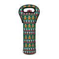Christmas Gingerbread Man Pattern Print Single Neoprene Wine Tote