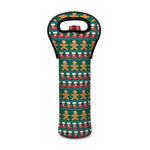 Christmas Gingerbread Man Pattern Print Single Neoprene Wine Tote