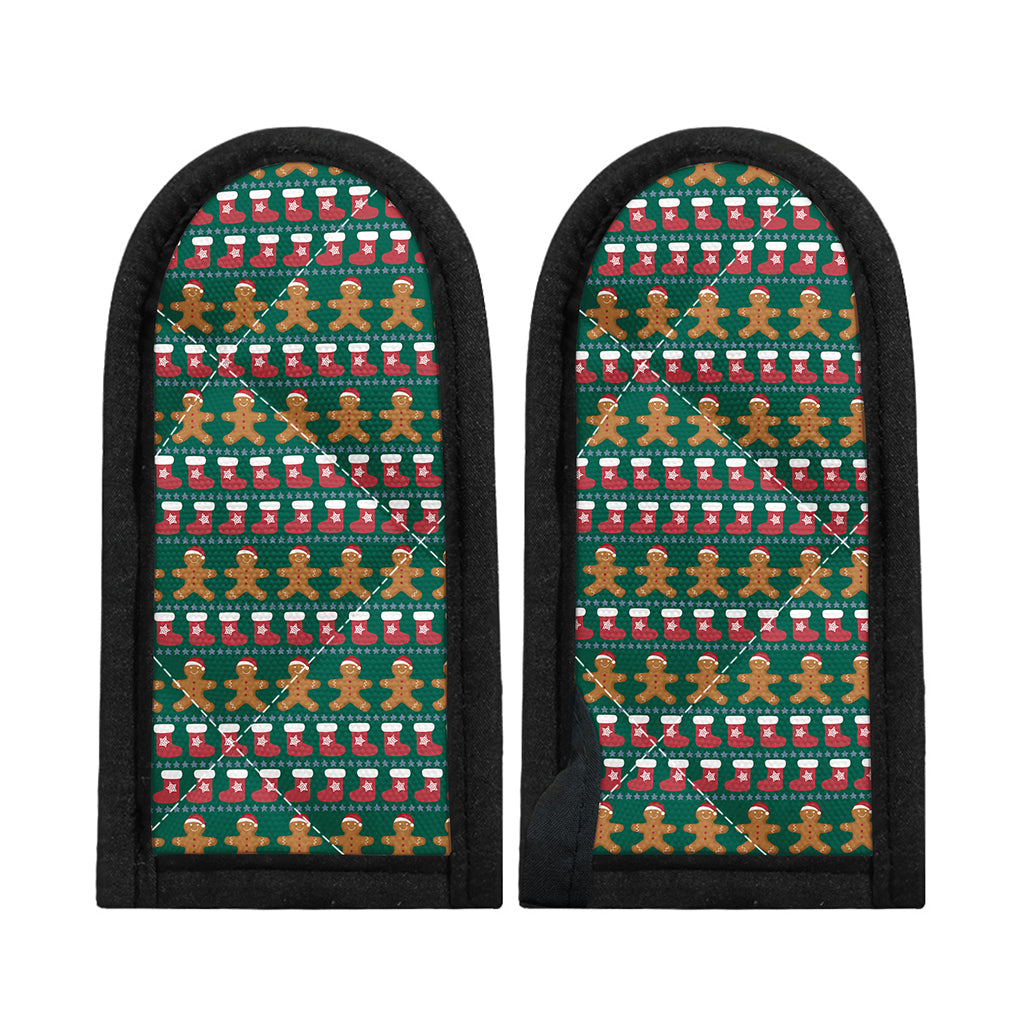 Christmas Gingerbread Man Pattern Print Skillet Handle Cover