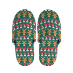 Christmas Gingerbread Man Pattern Print Slippers