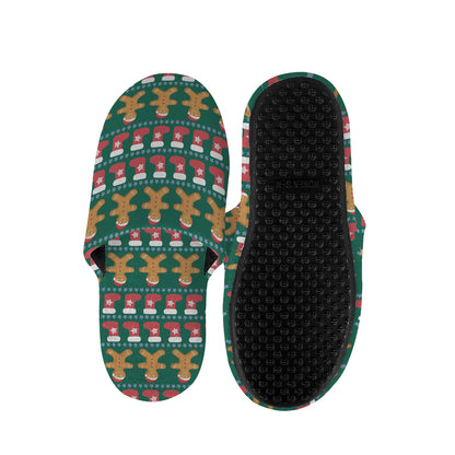Christmas Gingerbread Man Pattern Print Slippers