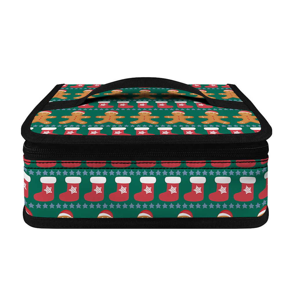 Christmas Gingerbread Man Pattern Print Small Lunch Bag