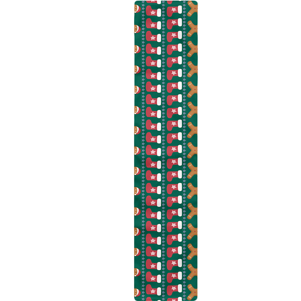 Christmas Gingerbread Man Pattern Print Table Runner
