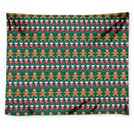 Christmas Gingerbread Man Pattern Print Tapestry