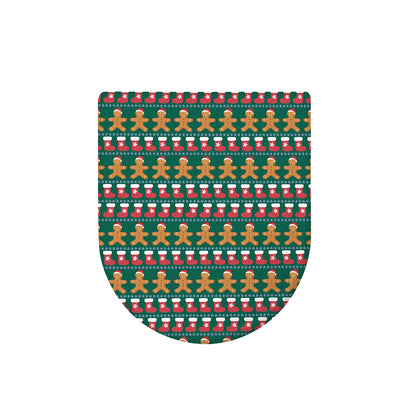 Christmas Gingerbread Man Pattern Print Toilet Lid Cover