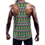 Christmas Gingerbread Man Pattern Print Training Tank Top