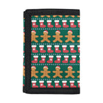 Christmas Gingerbread Man Pattern Print Trifold Wallet