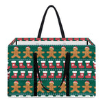 Christmas Gingerbread Man Pattern Print Utility Tote Bag