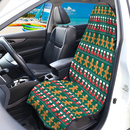 Christmas Gingerbread Man Pattern Print Waterproof Car Seat Cover