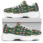 Christmas Gingerbread Man Pattern Print White Chunky Shoes