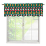 Christmas Gingerbread Man Pattern Print Window Valance