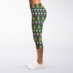 Christmas Gingerbread Man Pattern Print Women's Capri Leggings