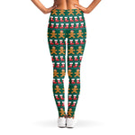 Christmas Gingerbread Man Pattern Print Women's Leggings