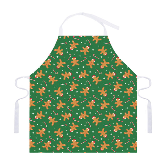 Christmas Gingerbread Pattern Print Adjustable Apron