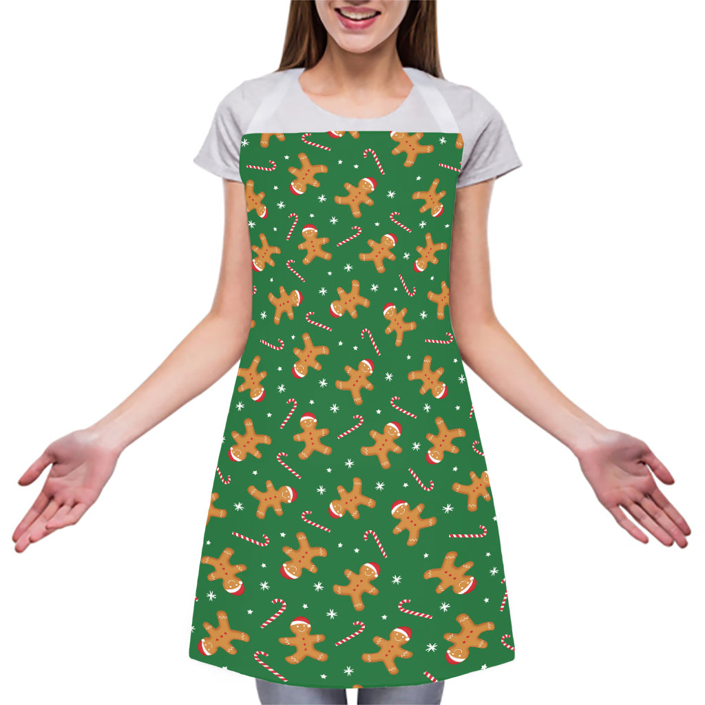 Christmas Gingerbread Pattern Print Adjustable Apron