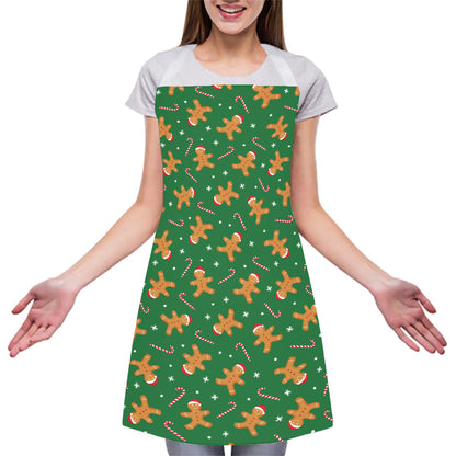 Christmas Gingerbread Pattern Print Adjustable Apron