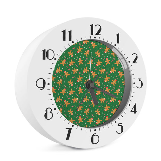 Christmas Gingerbread Pattern Print Alarm Clock