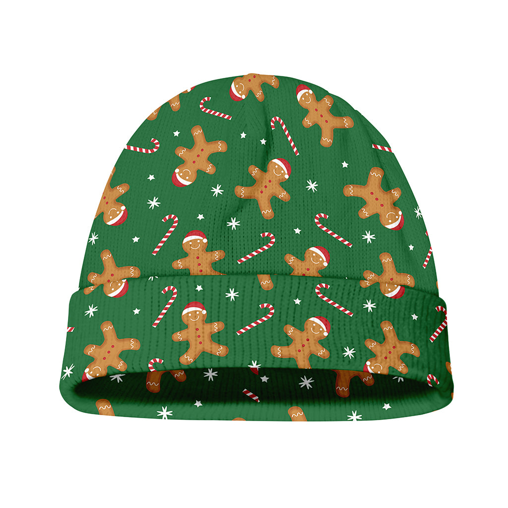 Christmas Gingerbread Pattern Print Beanie