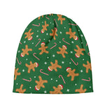 Christmas Gingerbread Pattern Print Beanie