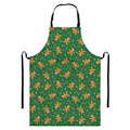 Christmas Gingerbread Pattern Print Bib Apron With Pocket