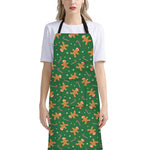 Christmas Gingerbread Pattern Print Bib Apron With Pocket